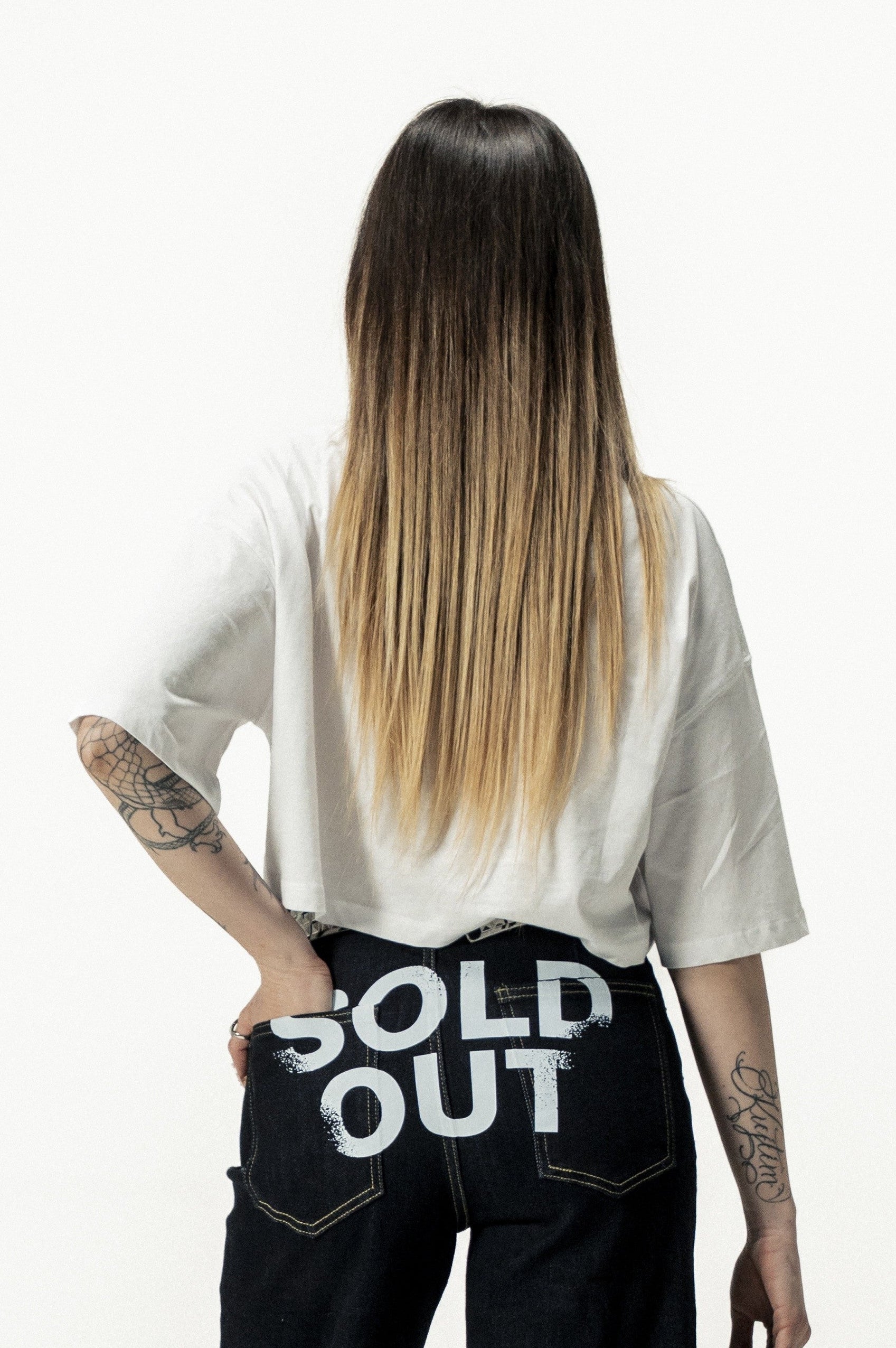 Crop Tee "SANTA" University White