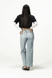 Crop Tee "SANTA" University Black