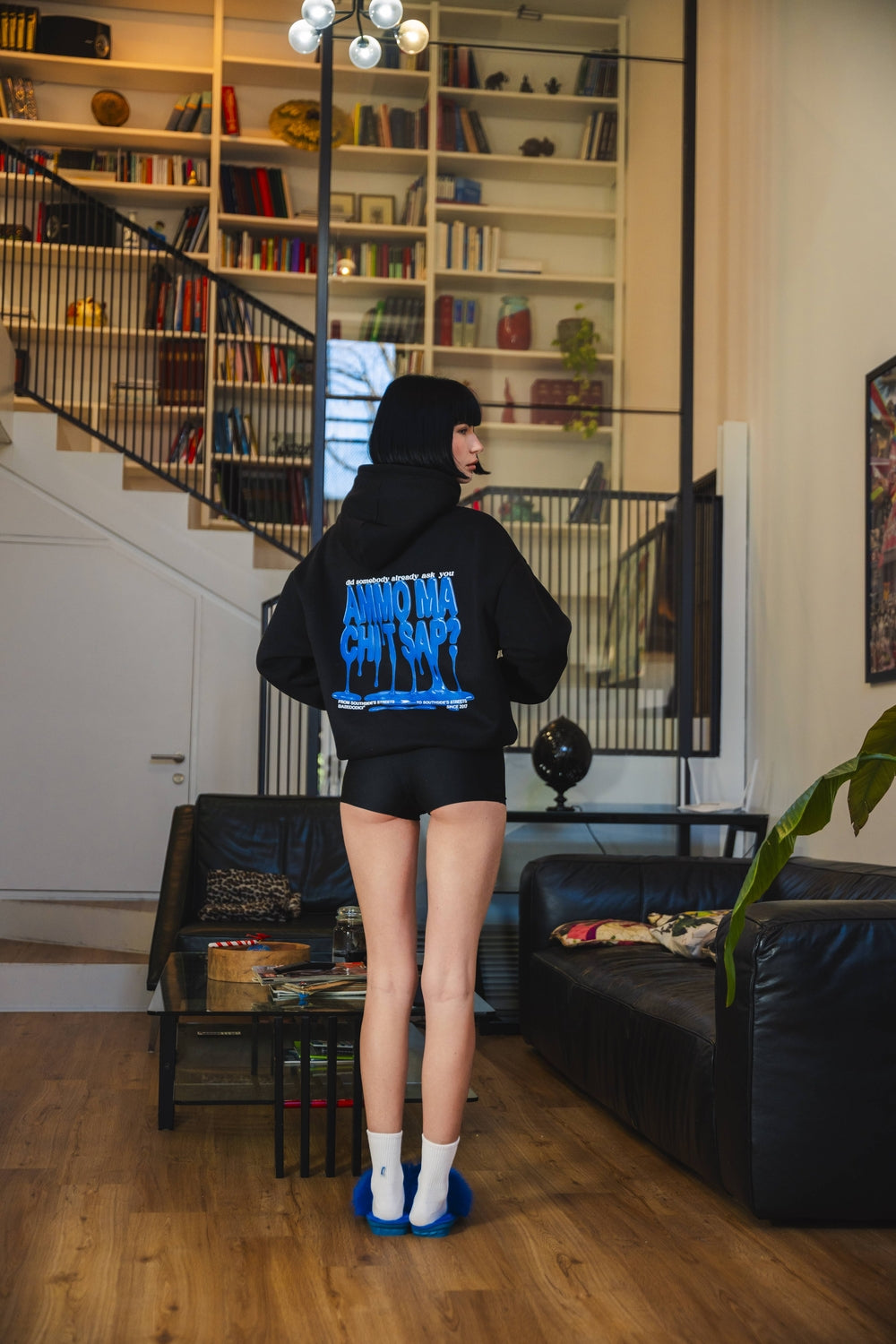 Hoodie "AMMO" CHI'T'SAP Black/PaintBlue