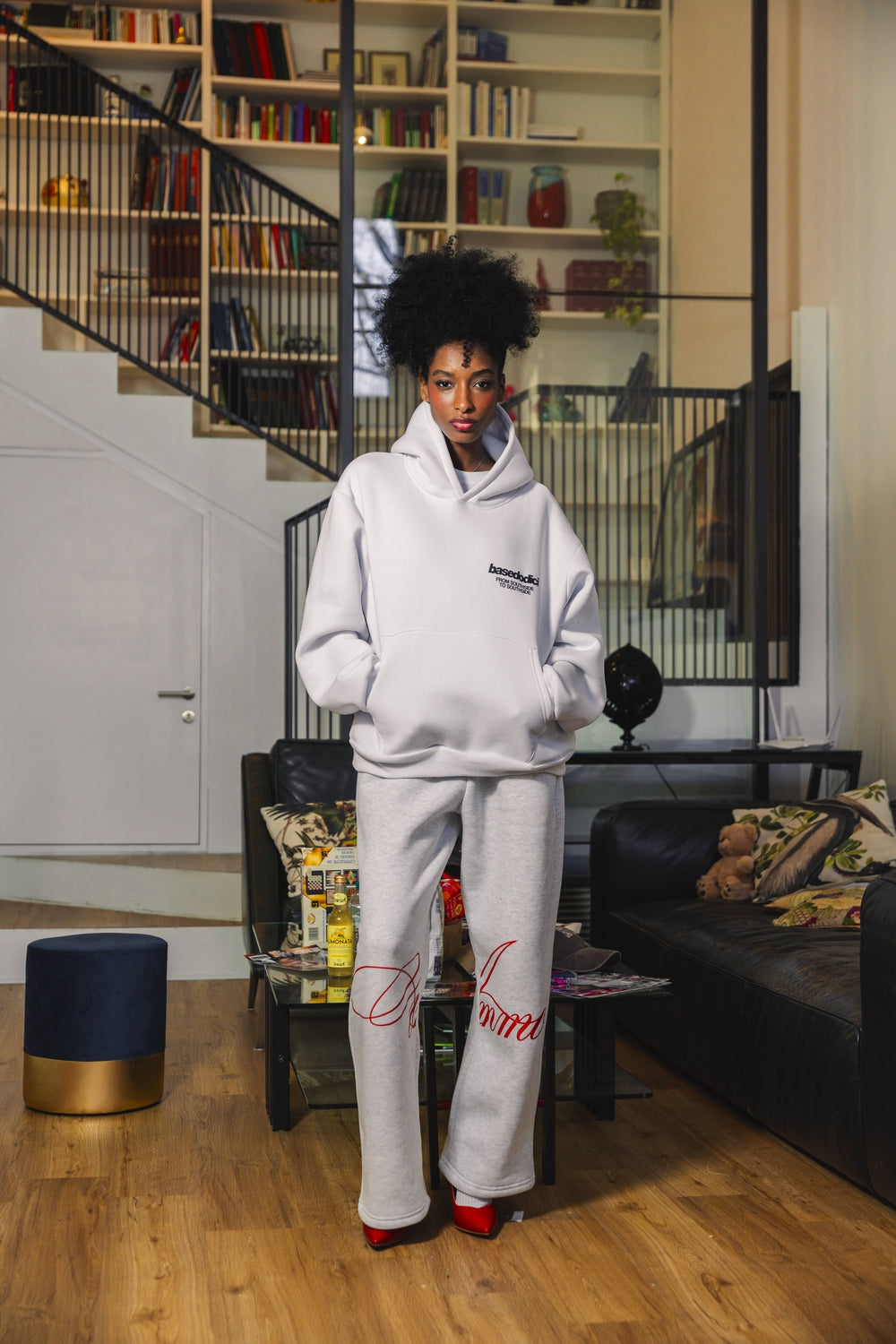 Fleece Pants "AMMO" CHI'T'SAP AshGrey/ScriptRed
