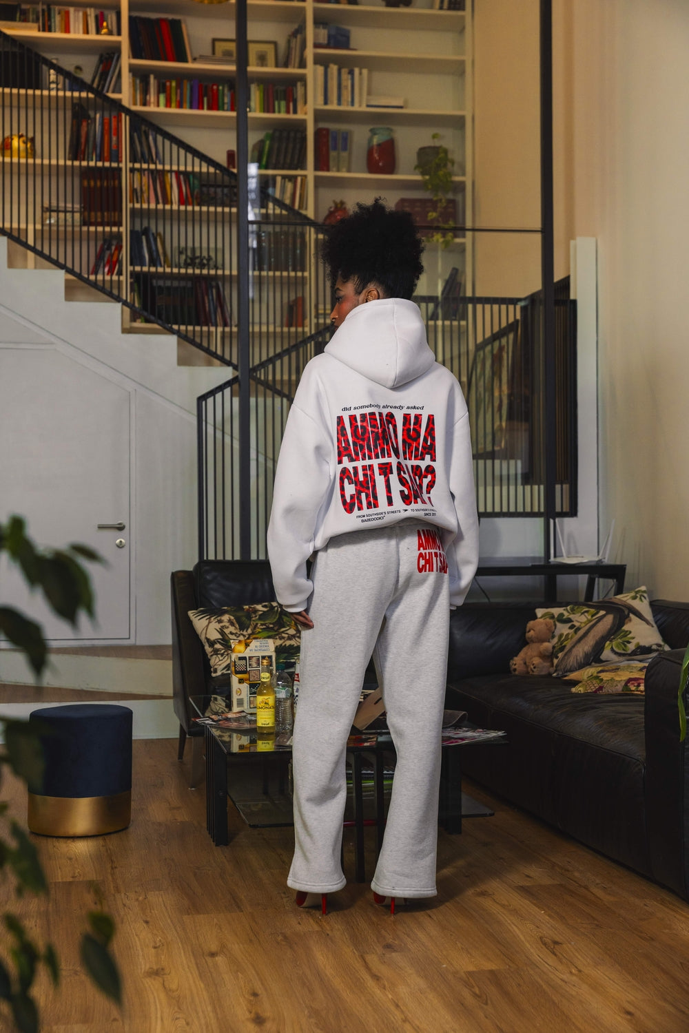 Fleece Pants "AMMO" CHI'T'SAP AshGrey/ScriptRed