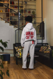 Fleece Pants "AMMO" CHI'T'SAP AshGrey/ScriptRed