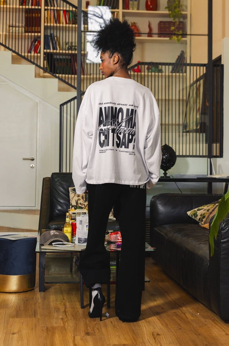 Longsleeve "AMMO" CHI'T'SAP White/BasicScript