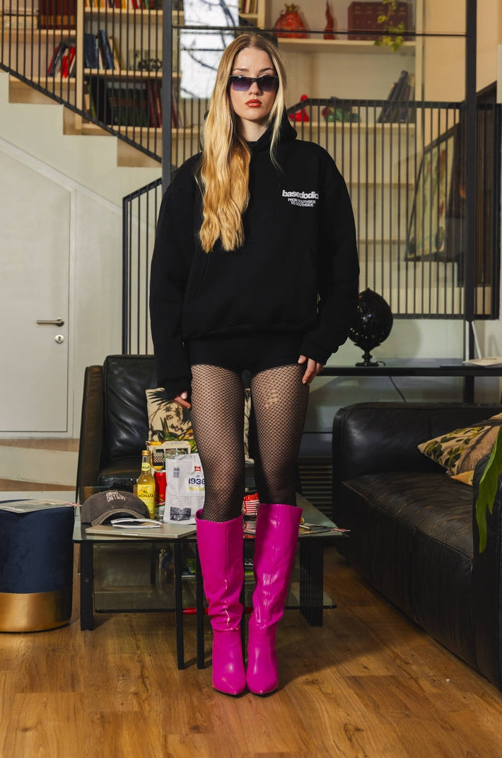Hoodie "AMMO" CHI'T'SAP Black/GlitterPinkItalic