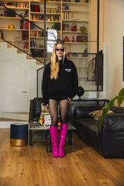 Hoodie "AMMO" CHI'T'SAP Black/GlitterPinkItalic