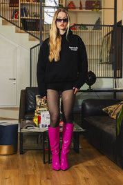 Hoodie "AMMO" CHI'T'SAP Black/GlitterPinkItalic