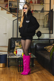 Hoodie "AMMO" CHI'T'SAP Black/GlitterPinkItalic