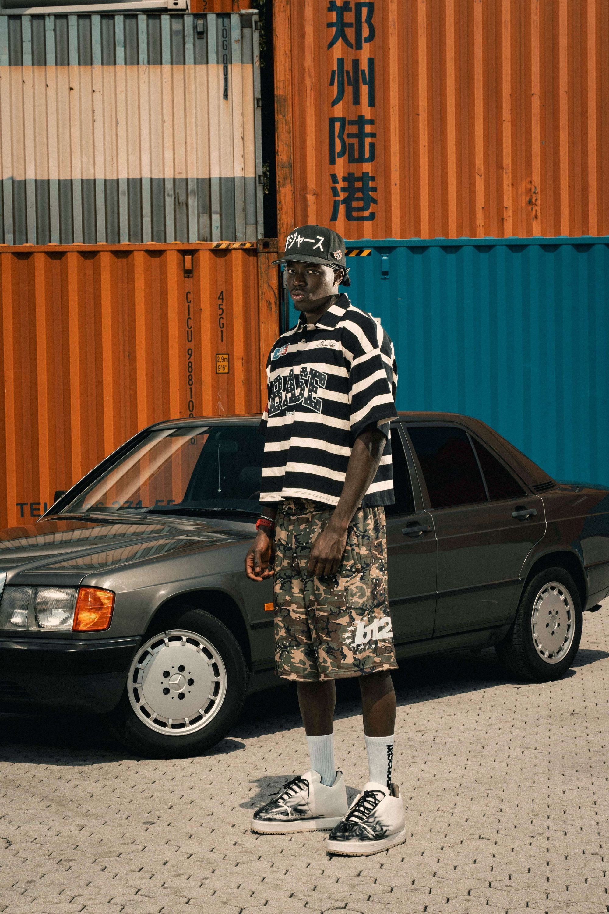 Polo "LAST DELIVERY" BASE Stripe White/Black