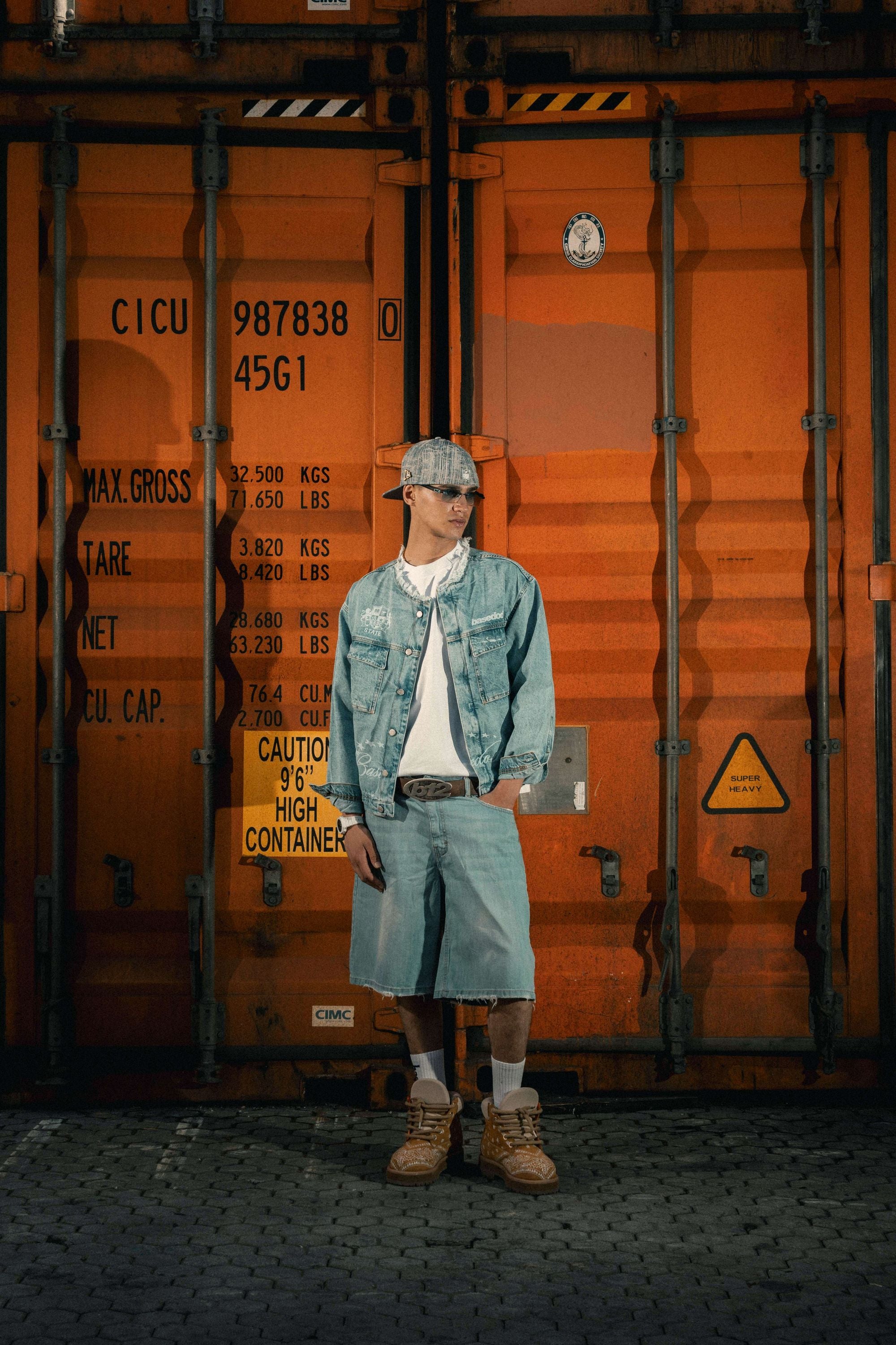 Denim Jacket "LAST DELIVERY" FrontLogo Light Blue