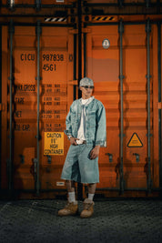 Denim Jacket "LAST DELIVERY" FrontLogo Light Blue