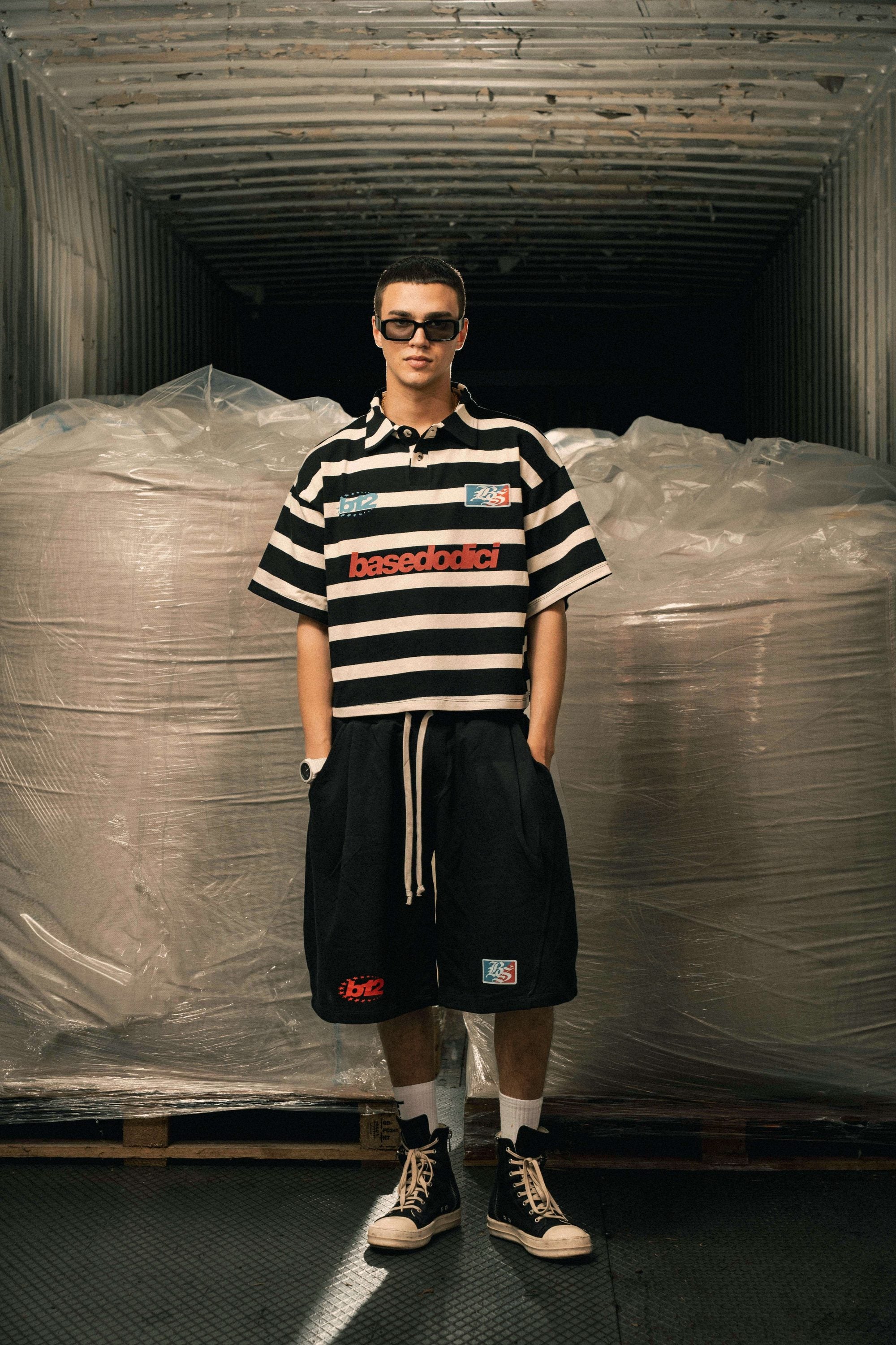 Fleece Jorts "LAST DELIVERY" DoubleLayer Black