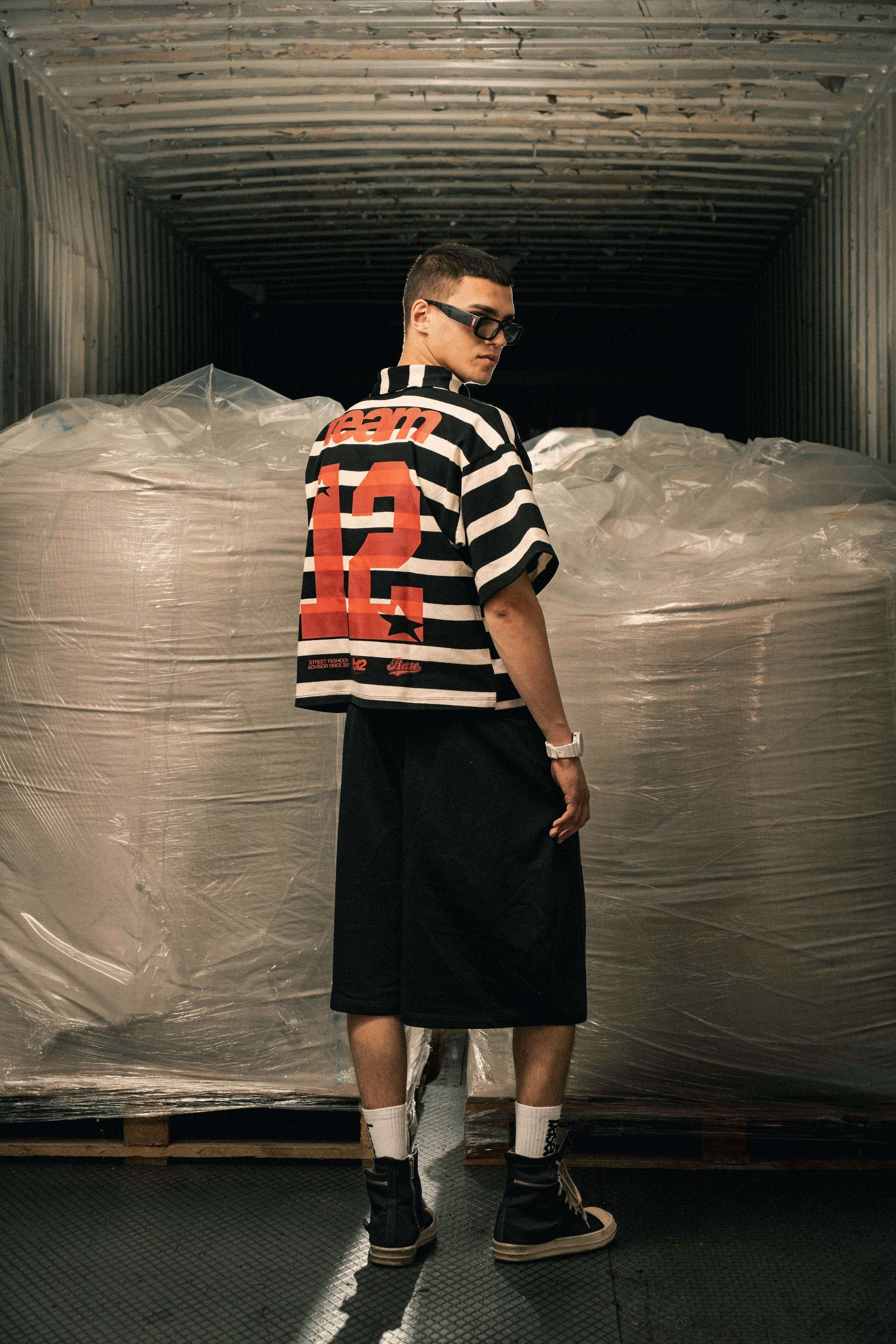 Fleece Jorts "LAST DELIVERY" DoubleLayer Black