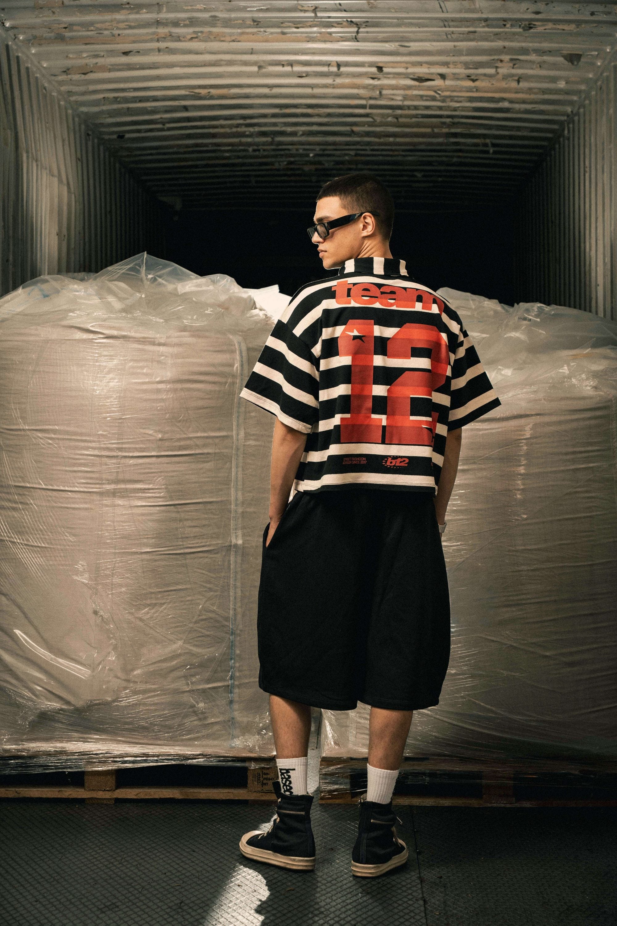 Fleece Jorts "LAST DELIVERY" DoubleLayer Black
