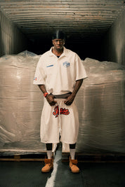 Fleece Jorts "LAST DELIVERY" DoubleLayer League Cream