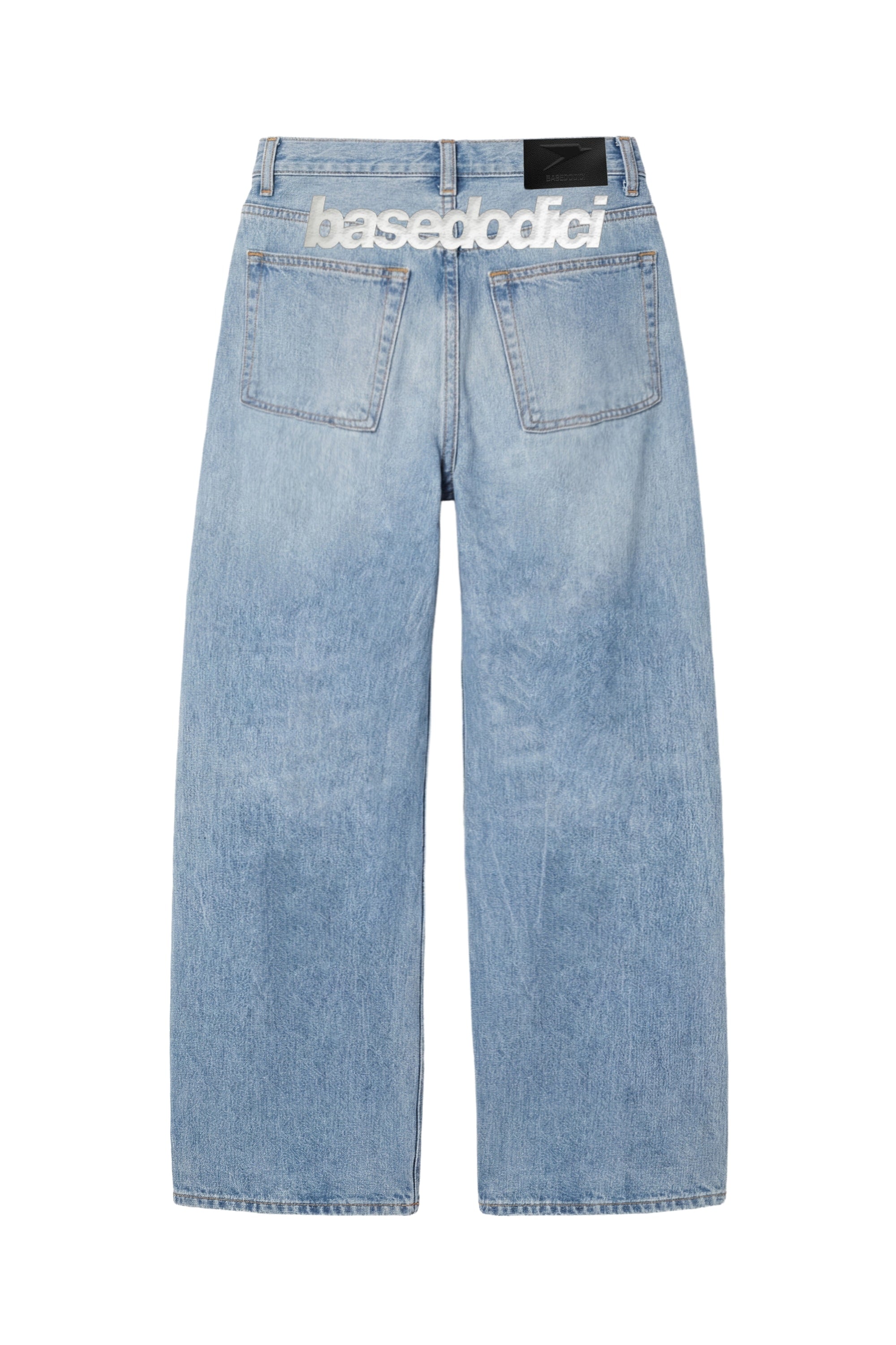 Denim Pants “DE LA RUE À LA RUE” BackLogo Light Blue