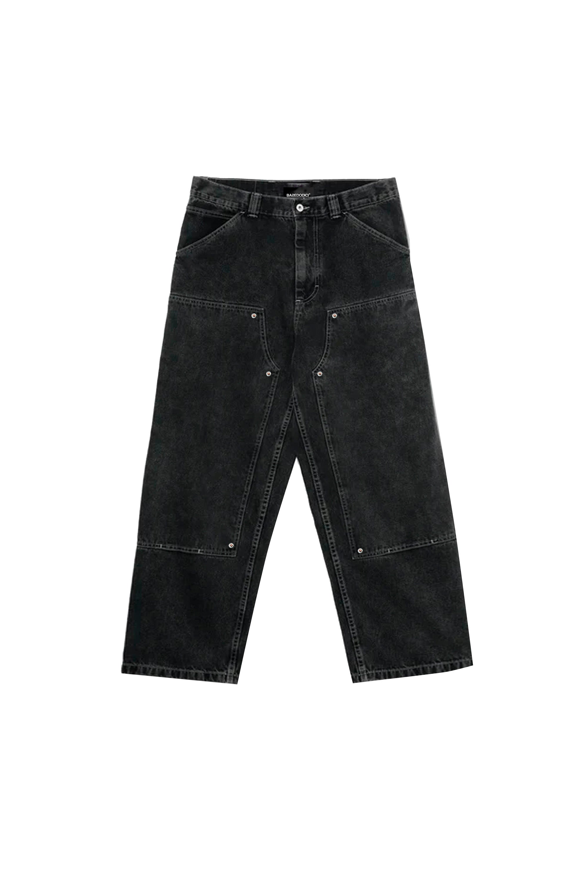 Carpenter Denim Pants “DE LA RUE À LA RUE” Black 