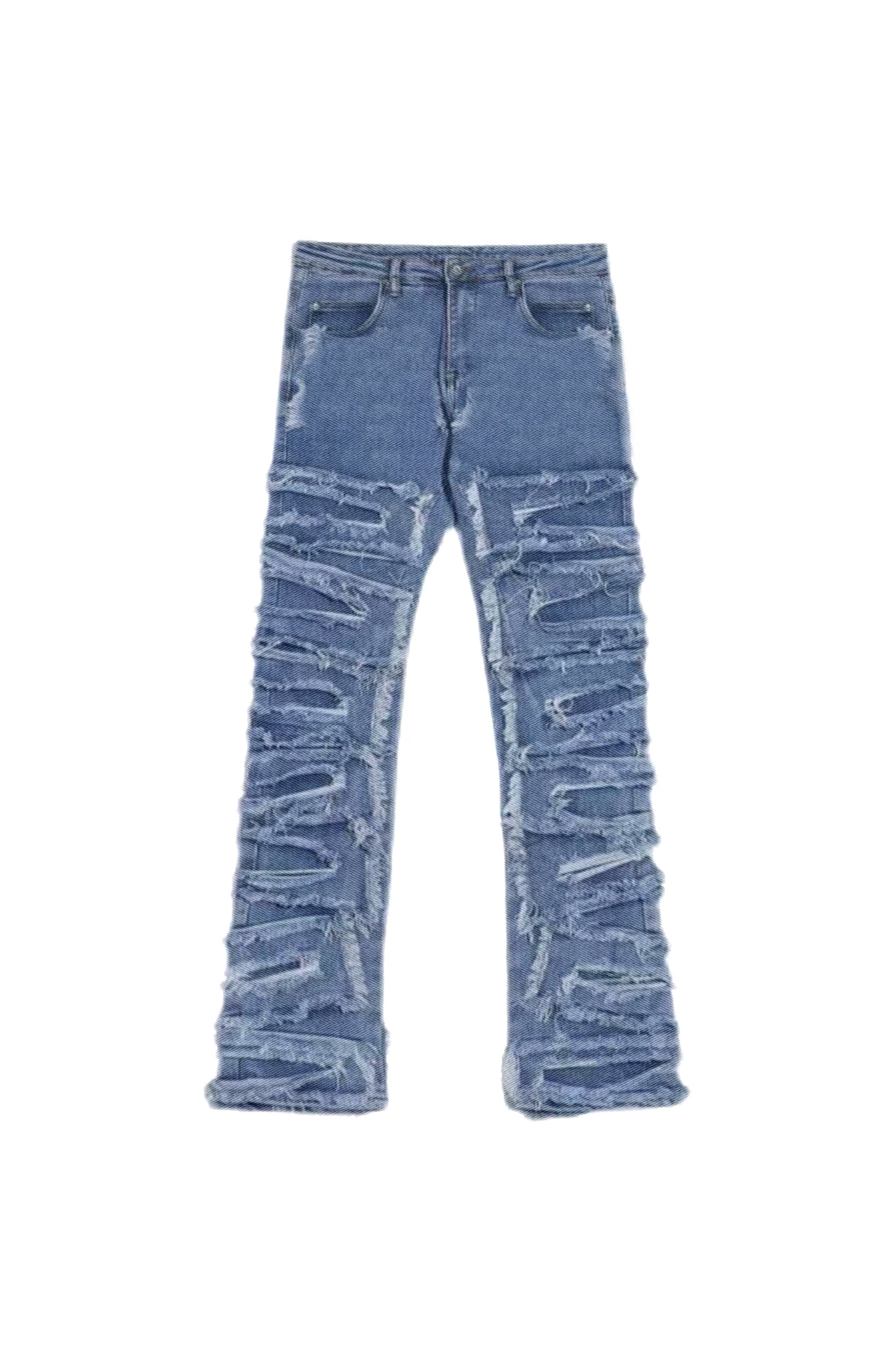 Distressed Denim Pants “DYSTOPIA” Blue