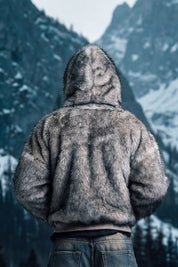 Faux Fur Jacket "DIRTY XMAS" Grey