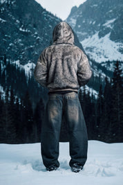 Faux Fur Jacket "DIRTY XMAS" Grey