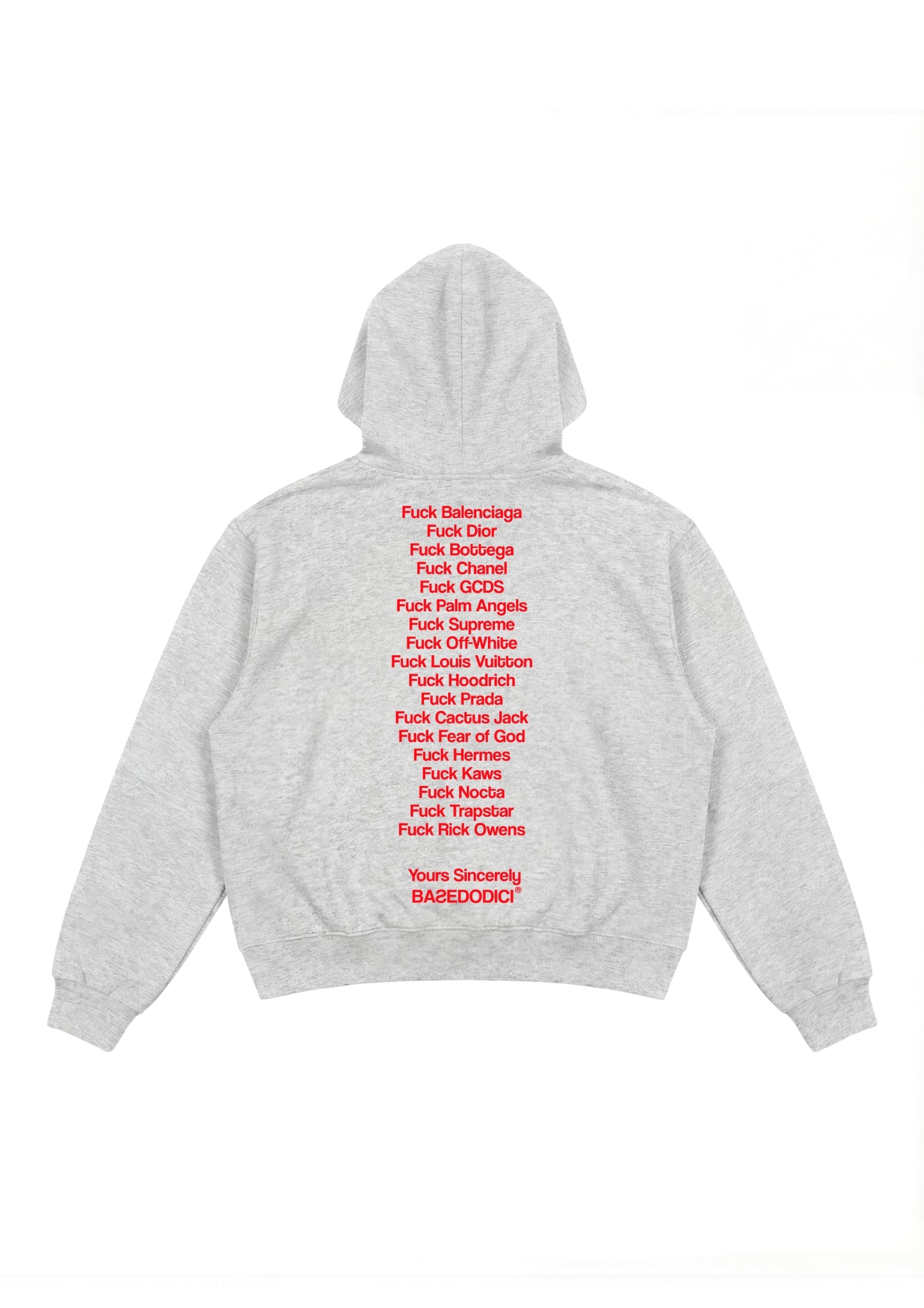 Hoodie "COMFY" FCK AshGrey/Red