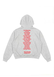 Hoodie "COMFY" FCK AshGrey/Red