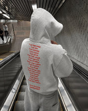 Hoodie "COMFY" FCK AshGrey/Red