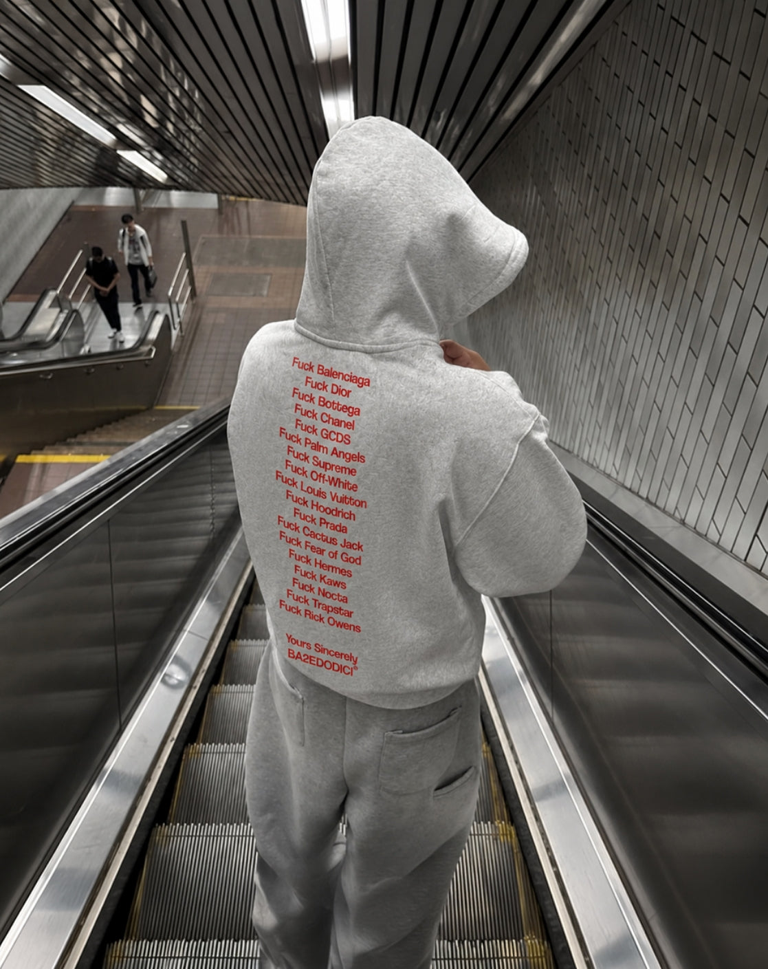 Hoodie "COMFY" FCK AshGrey/Red