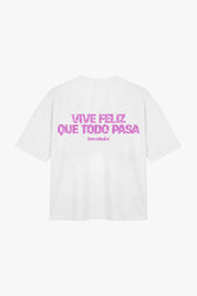 T-Shirt "COPY&PASTE" ViveFeliz White/GlitterPink