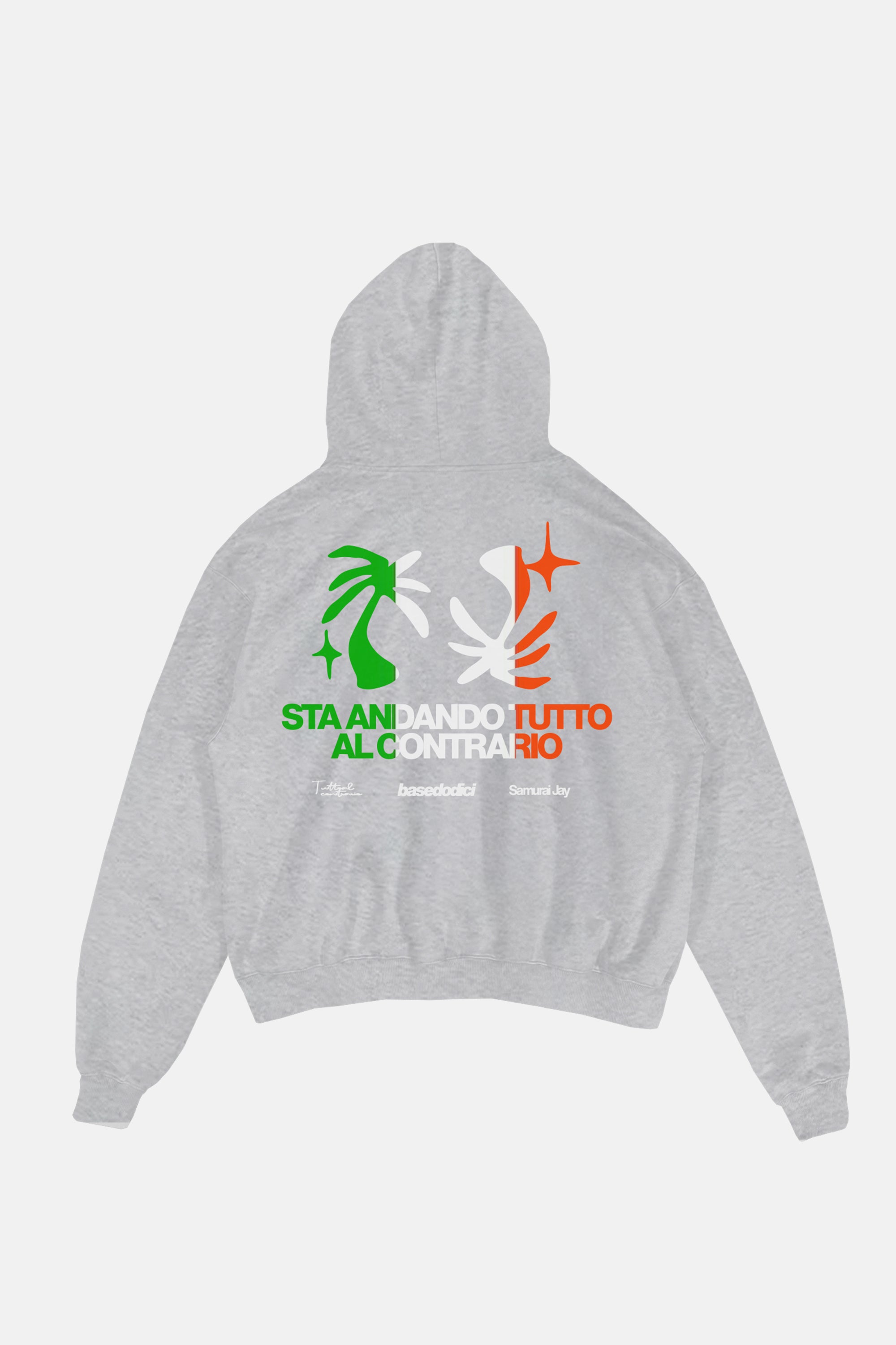 Hoodie "SAMURAIJAYxBASEDODICI" TuttoSbagliato Grey/ITA