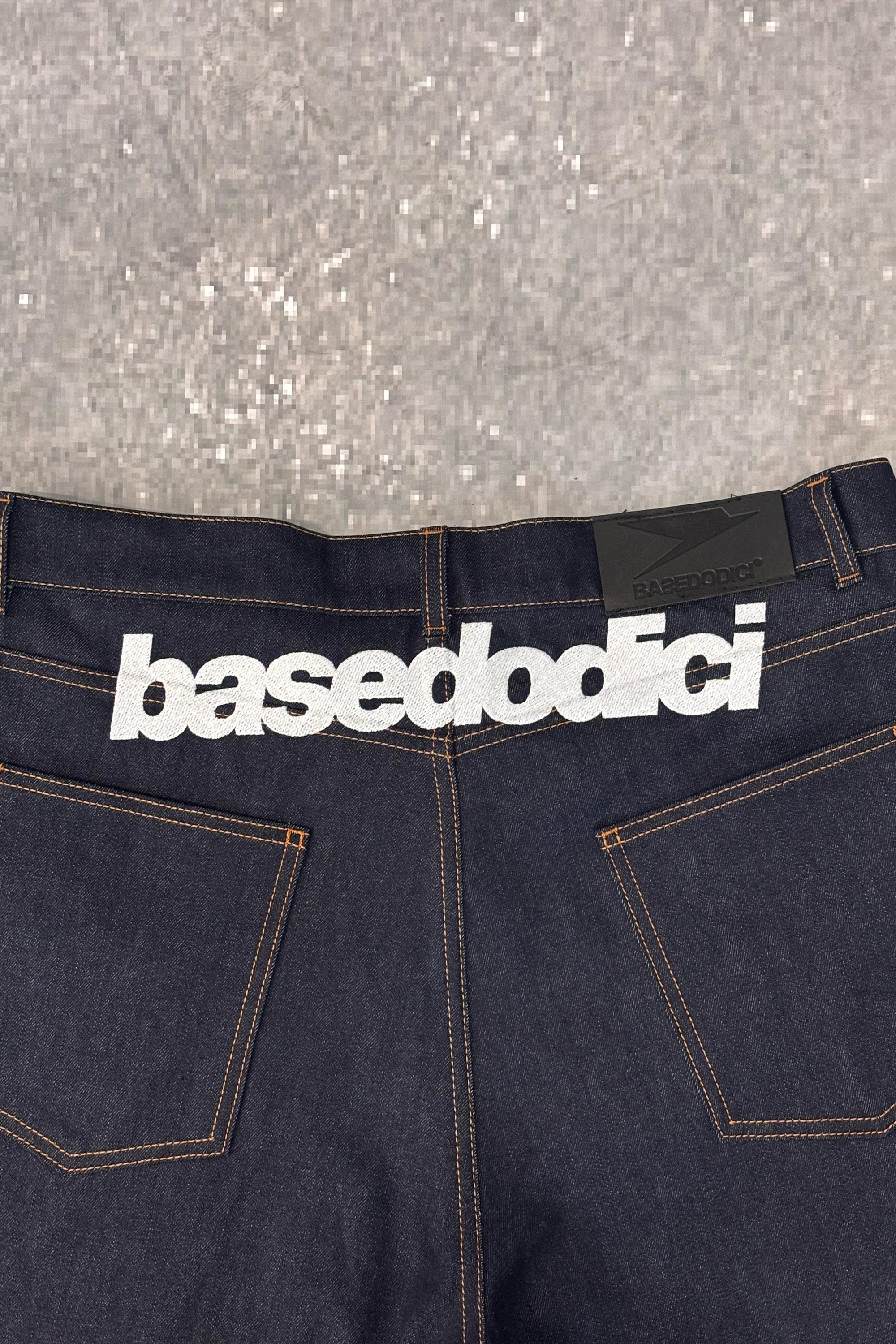 Jorts “CRUEL SEASON” Back Logo Denim Raw