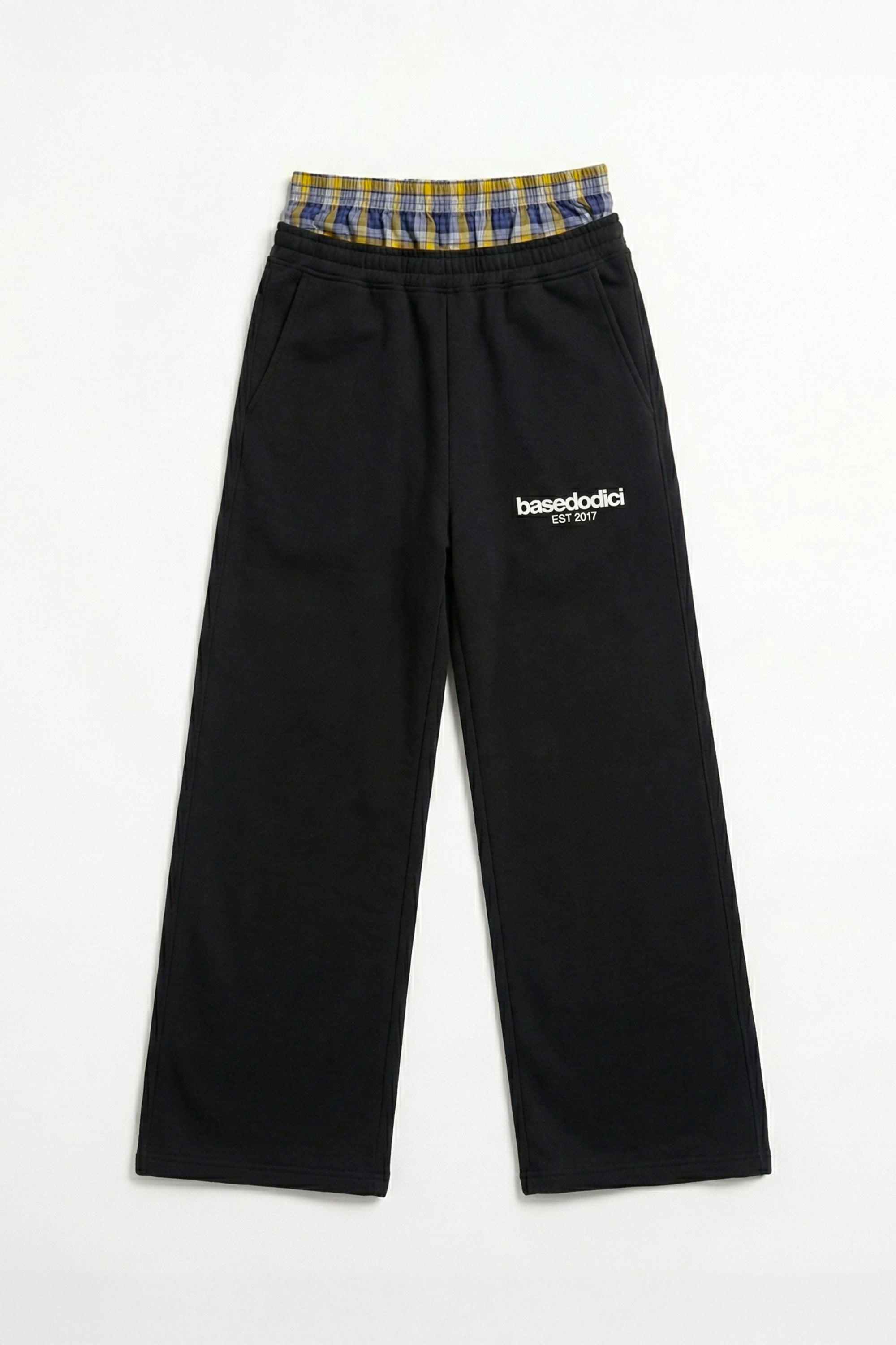 Fleece Pants "VALENTINE" DoubleLayer Black/BigCheck