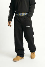 Fleece Pants "VALENTINE" DoubleLayer Black/BigCheck