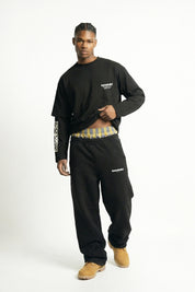 Fleece Pants "VALENTINE" DoubleLayer Black/SmallCheck