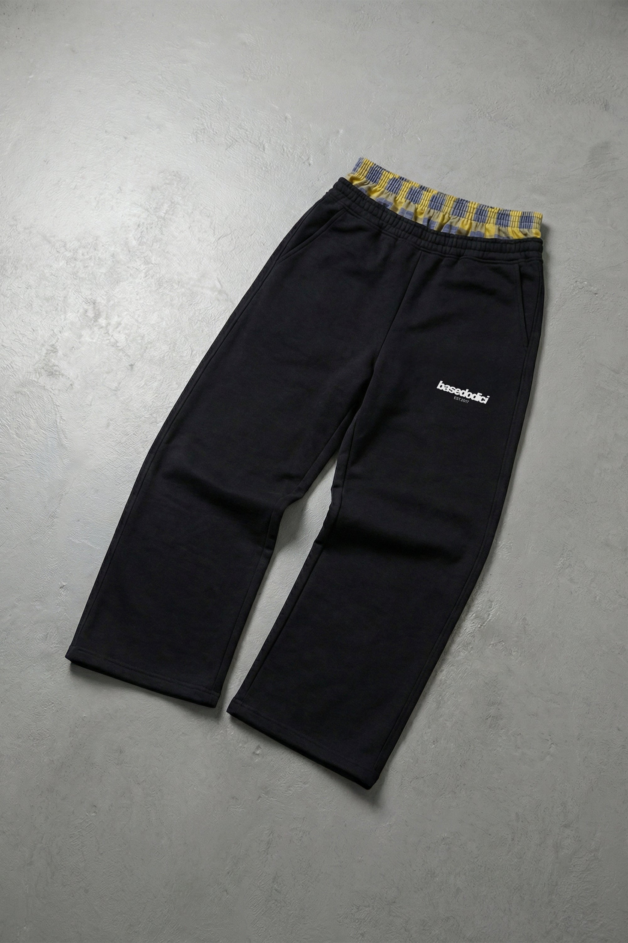 Fleece Pants "VALENTINE" DoubleLayer Black/SmallCheck