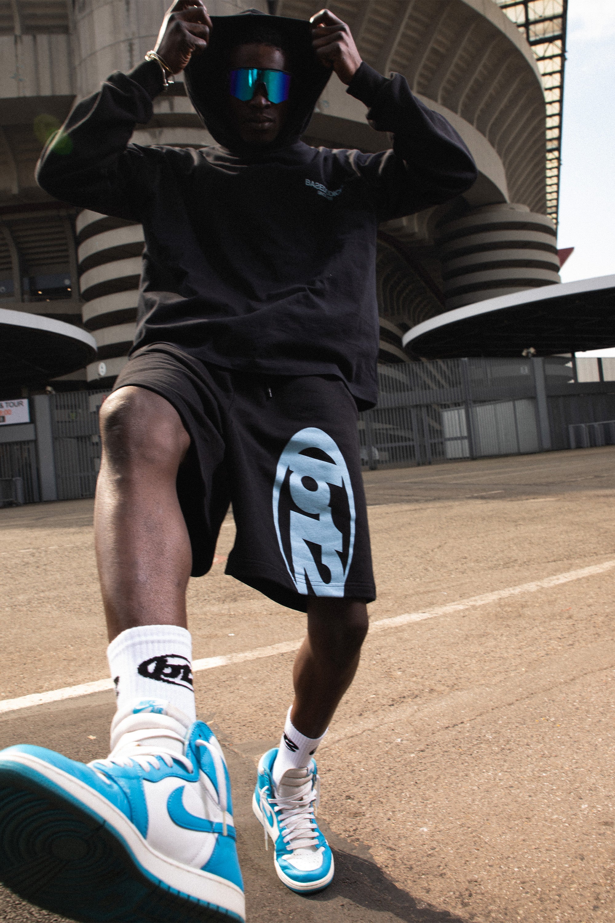 Fleece Short “CRUEL SEASON” Black/Blue