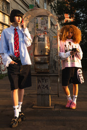 Fleece Short “CRUEL SEASON” Black/Pink