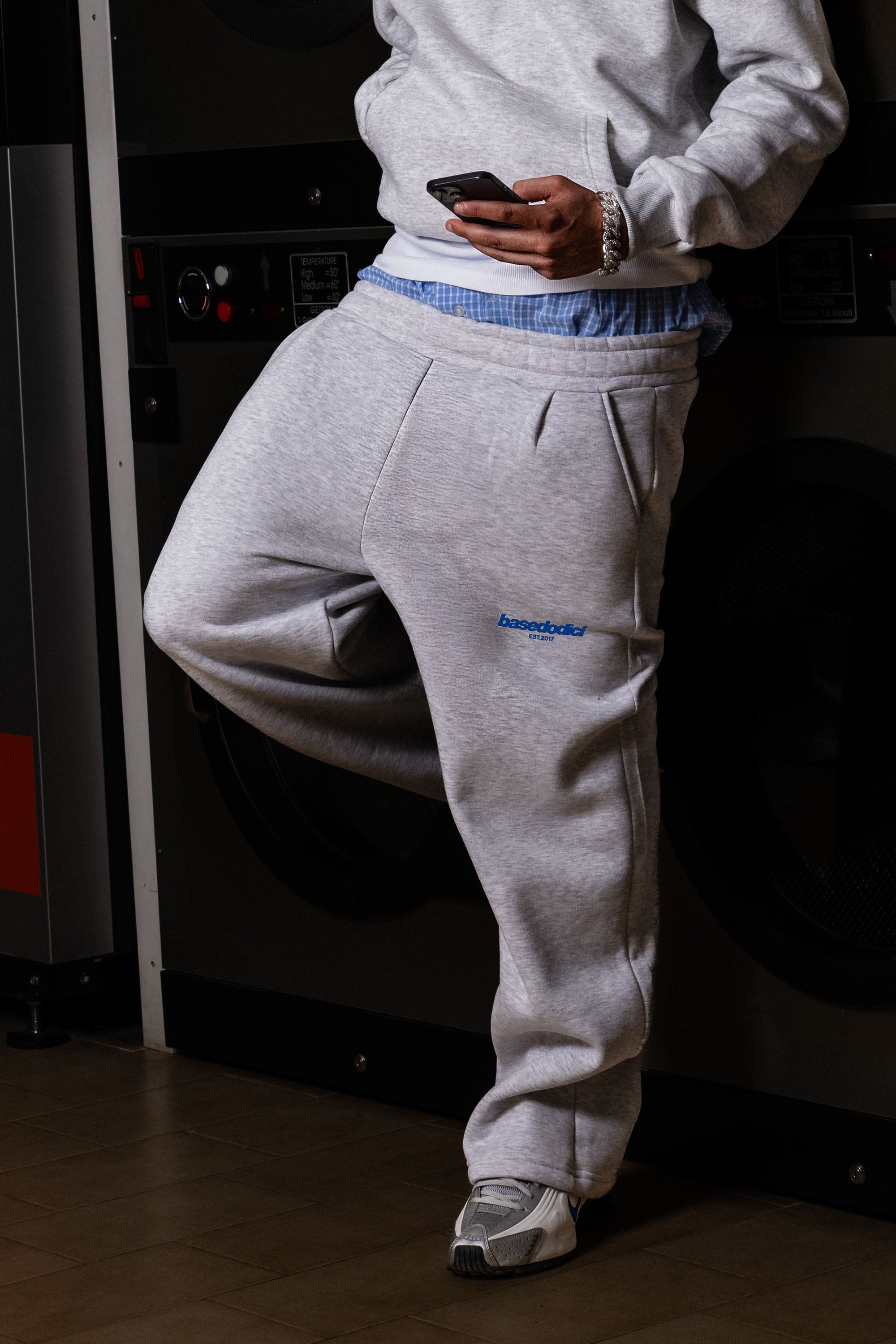 Fleece “COMFY” Front Logo AshGrey/Blue