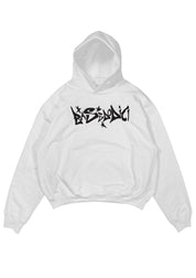 “COMFY” Hoodie Graffiti White