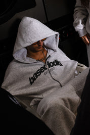 Full Zip “COMFY” Front Logo AshGrey/Black