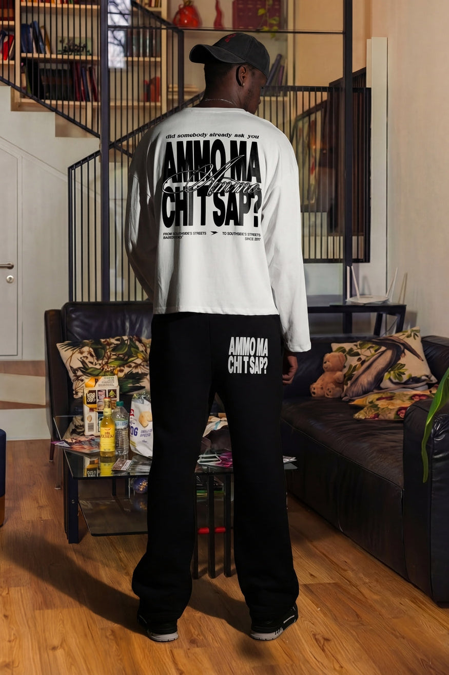 Longsleeve "AMMO" CHI'T'SAP White/BasicScript