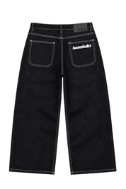 Bigall Denim “NEW MONEY” Back Logo Black Raw