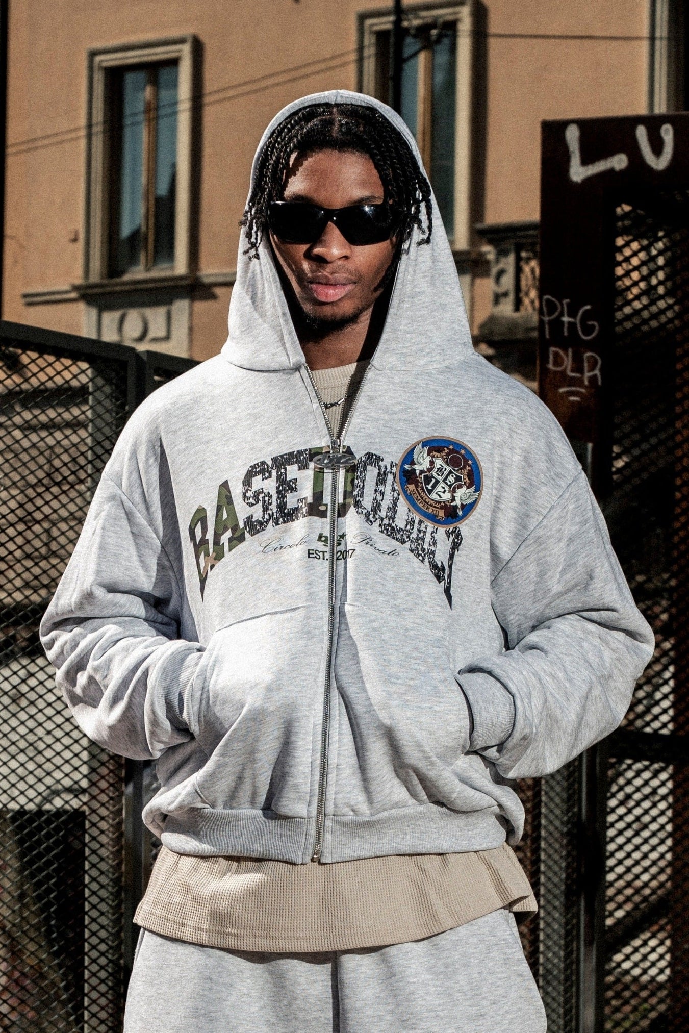 Full Zip "BROKENNESS" BAD AshGrey