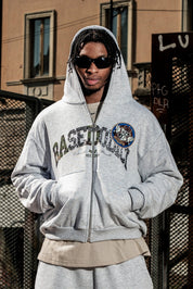 Full Zip "BROKENNESS" BAD AshGrey