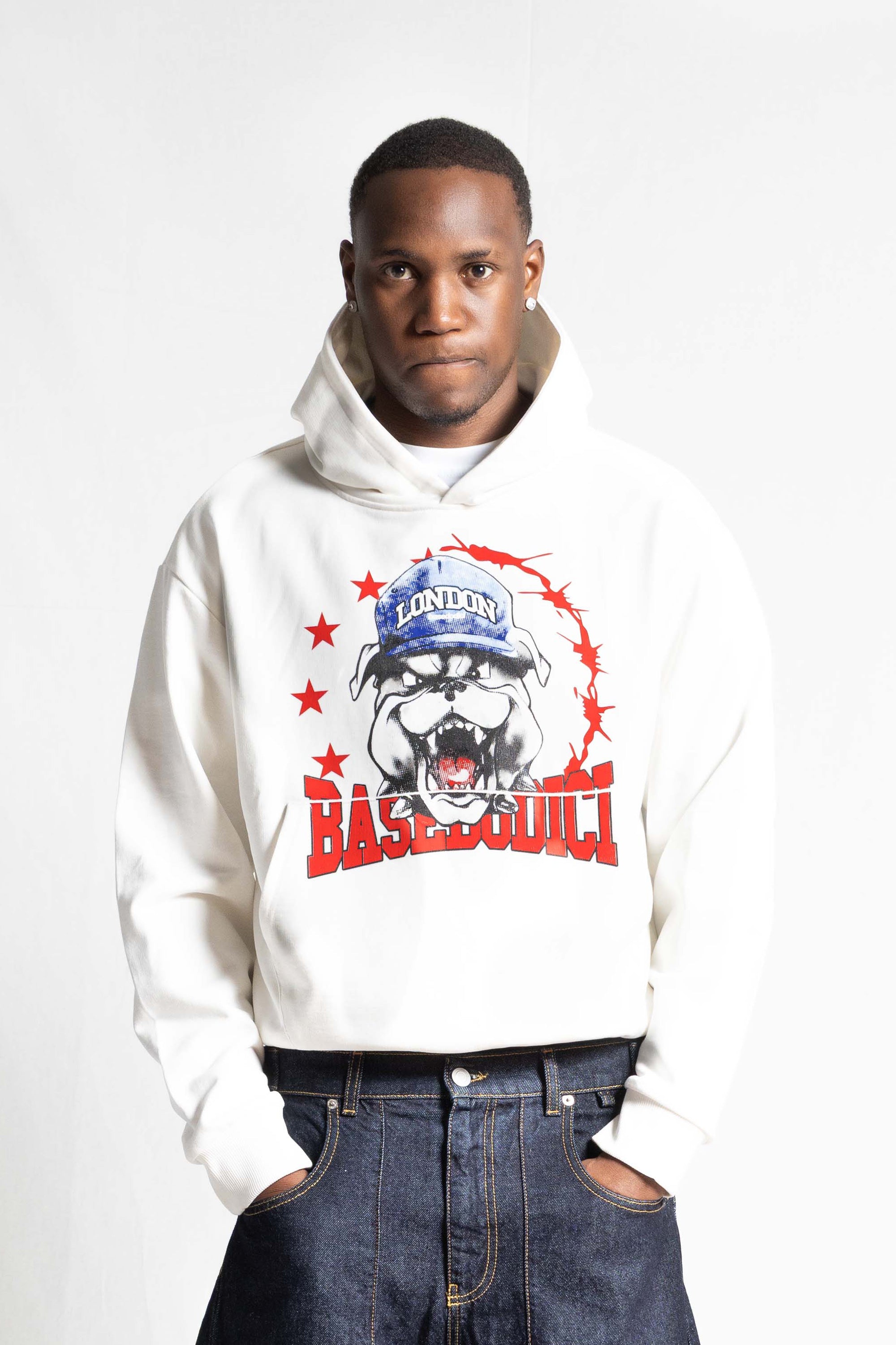 "RUDEBOY LDN" Hoodie Bull White