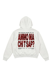 Hoodie "AMMO" CHI'T'SAP White/AnimalierRed
