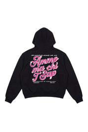 Hoodie "AMMO" CHI'T'SAP Black/GlitterPinkItalic