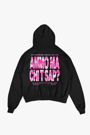 Hoodie “AMMO” CHI'T'SAP Black/Camo Pink