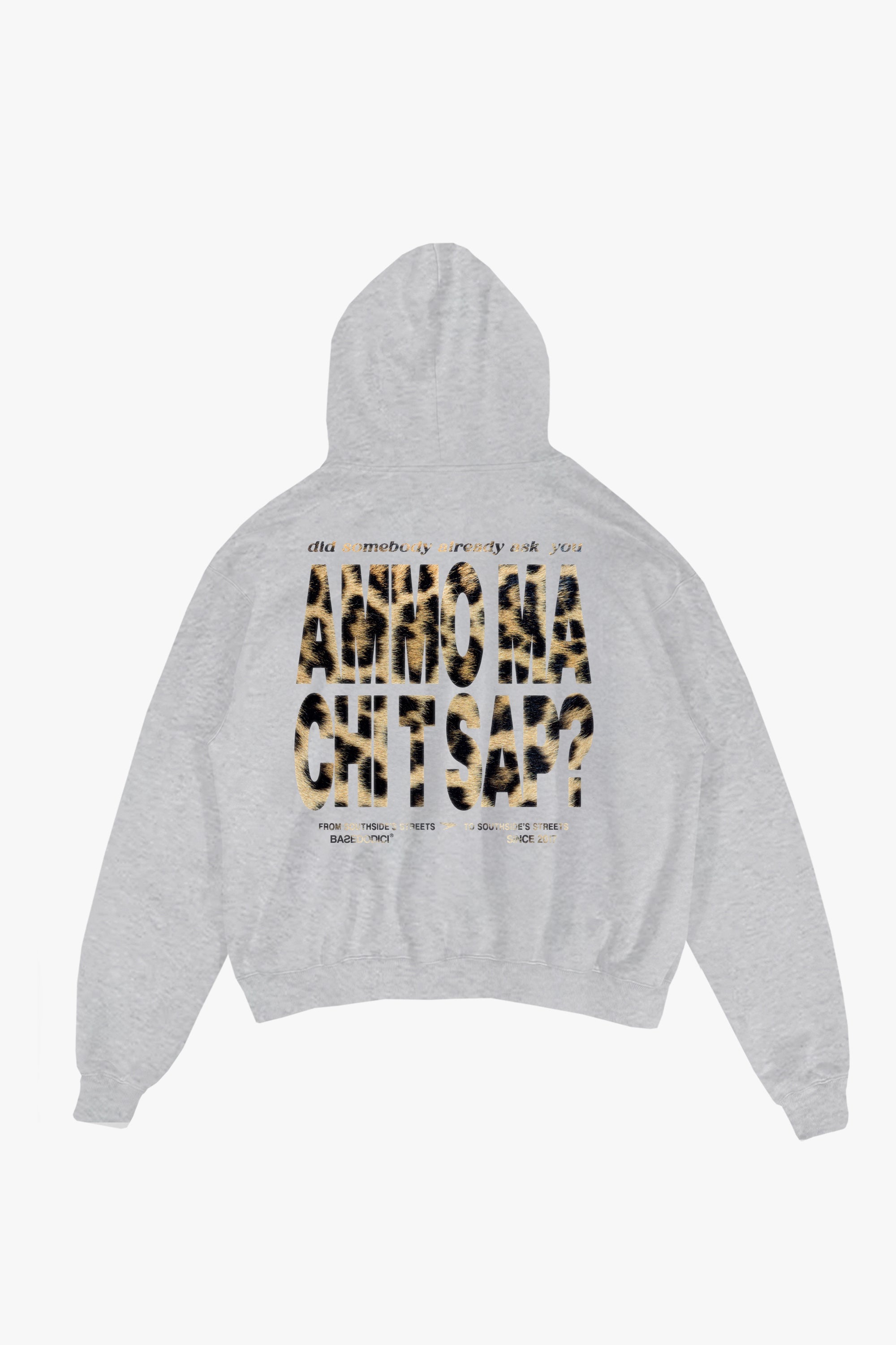 Hoodie “AMMO” CHI'T'SAP Ash Grey/Animalier Yellow