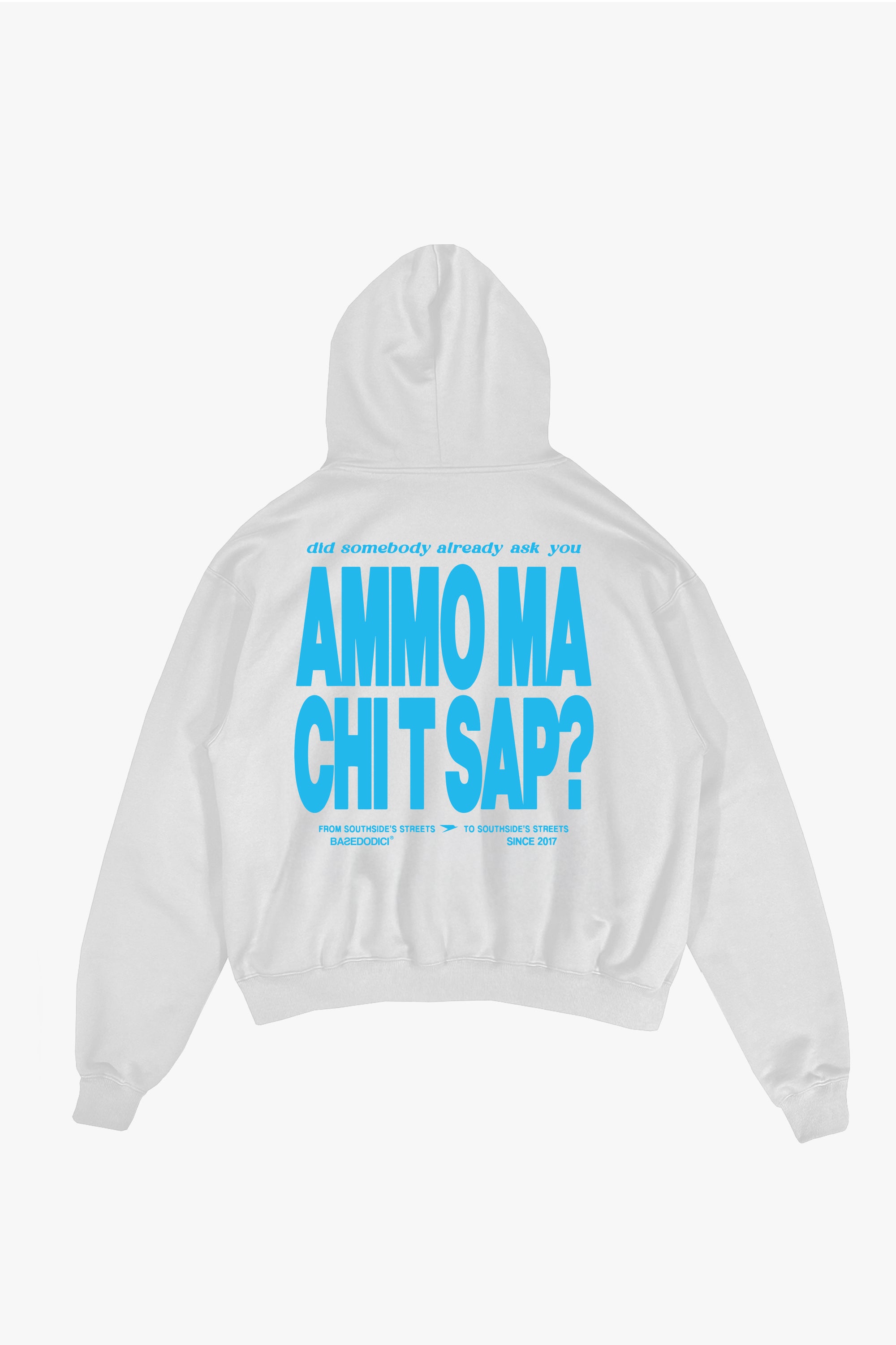 Hoodie “AMMO” CHI'T'SAP White/Azure