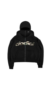 Balaclava Full Zip “CAMO4PLAYERS” FrontLogo Black/CamoGreen